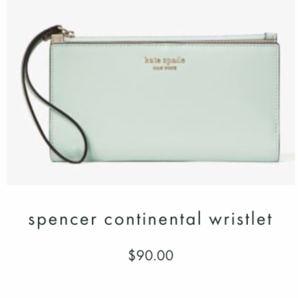 Kate Spade turquoise wristlet